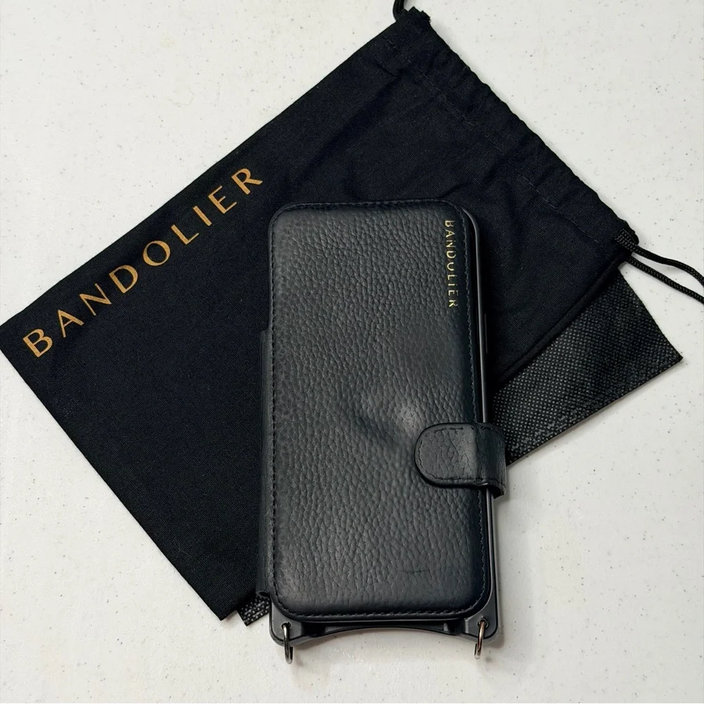 Bandolier Midnight Black Leather iPhone 13 Pro Max Case - Picture 4 of 13